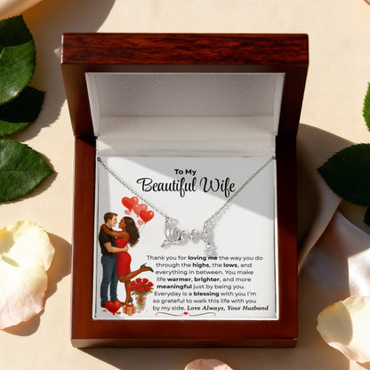 To My Beautiful Wife | Love Script Necklace