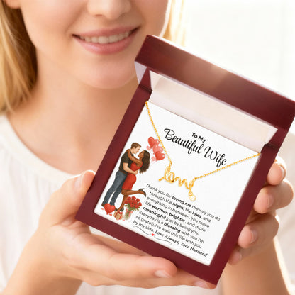 To My Beautiful Wife | Love Script Necklace