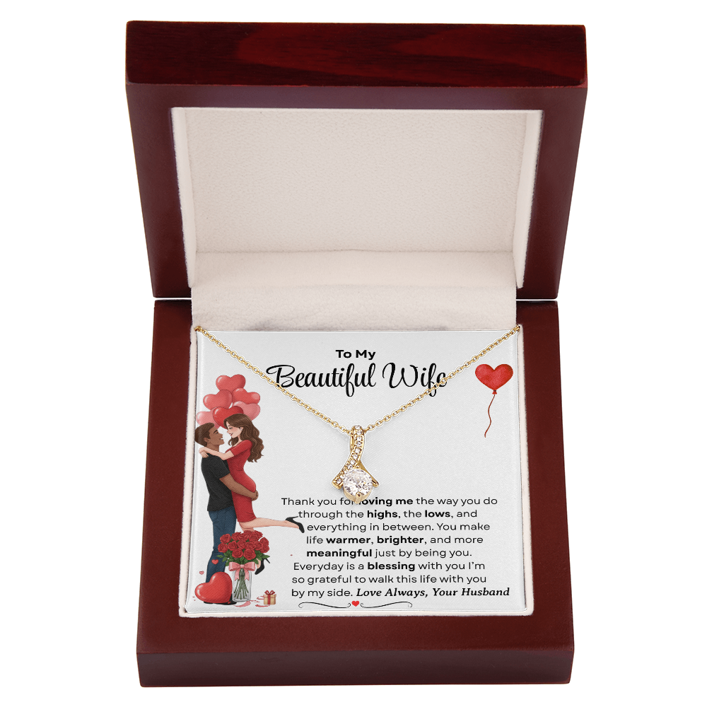 To My Beautiful Wife Alluring Beautiful Necklace