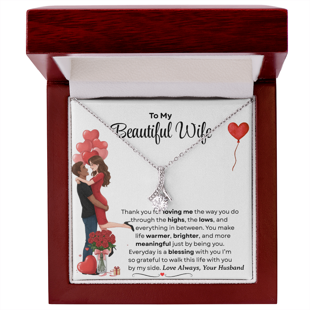 To My Beautiful Wife Alluring Beautiful Necklace