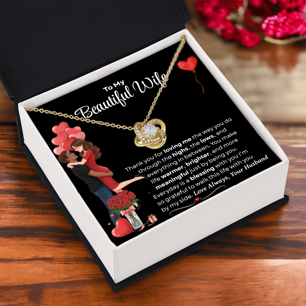 To My Beautiful Wife Love Knot Necklace