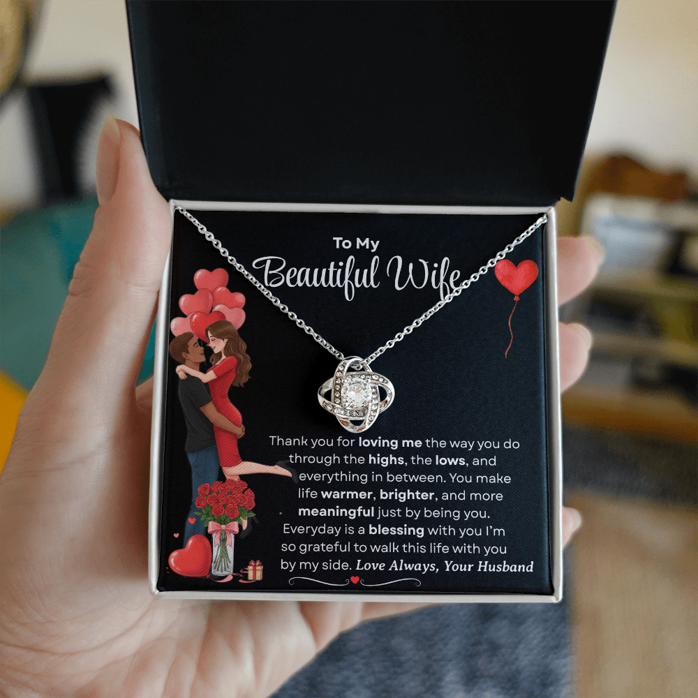 To My Beautiful Wife Love Knot Necklace