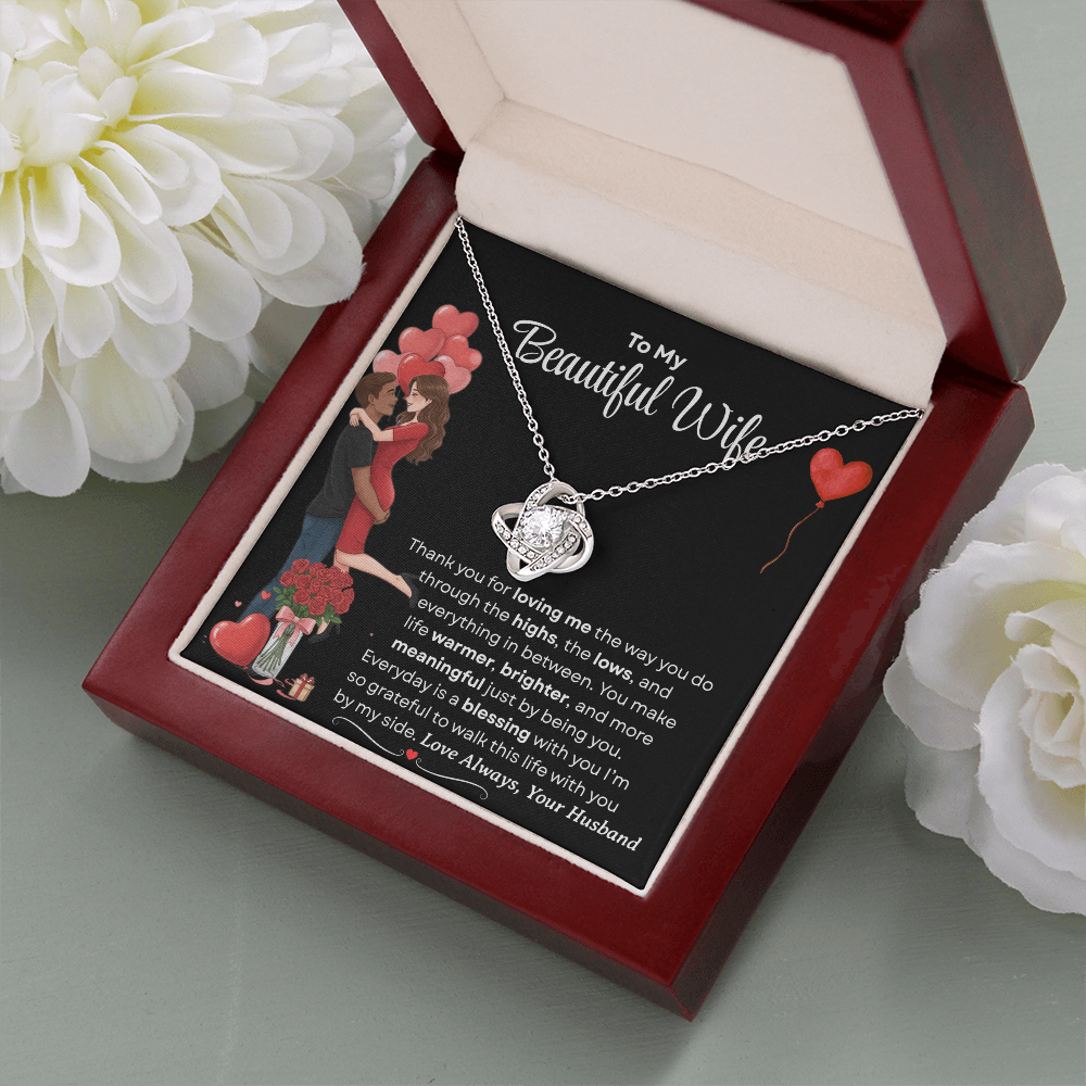 To My Beautiful Wife Love Knot Necklace