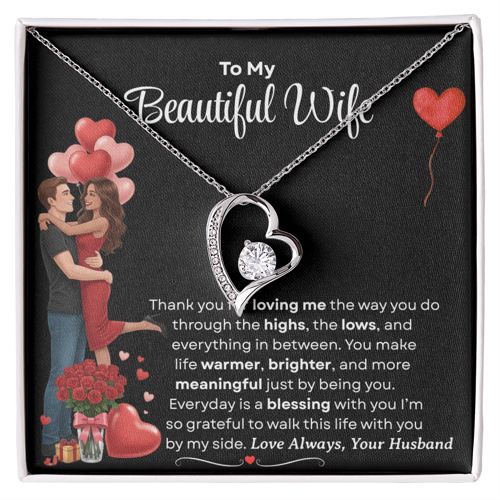 To My Beautiful Wife Forever Love Necklace