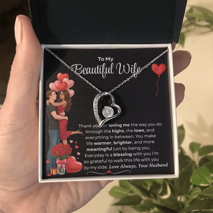 To My Beautiful Wife Forever Love Necklace