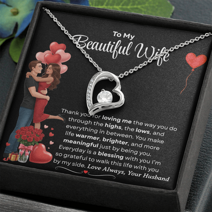 To My Beautiful Wife Forever Love Necklace