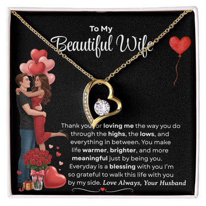 To My Beautiful Wife Forever Love Necklace