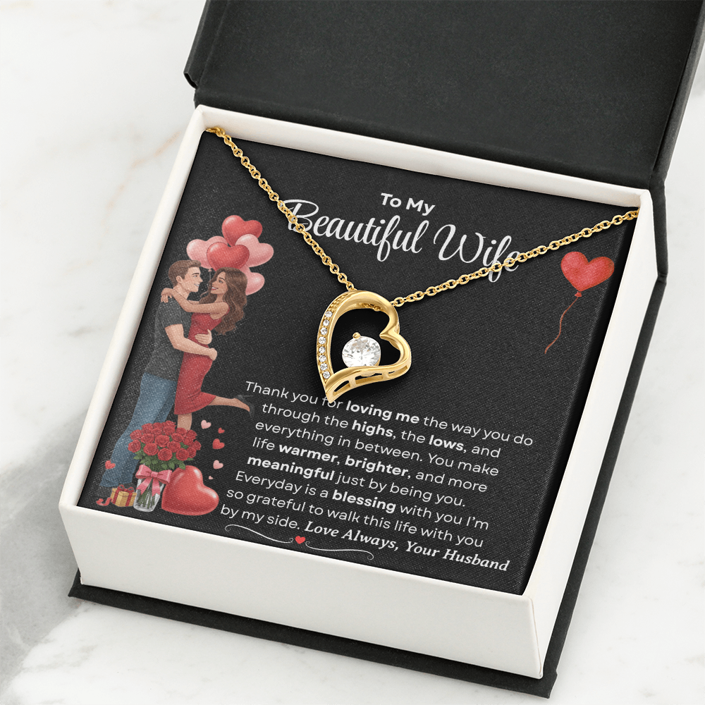 To My Beautiful Wife Forever Love Necklace