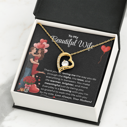 To My Beautiful Wife Forever Love Necklace