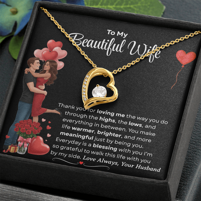To My Beautiful Wife Forever Love Necklace