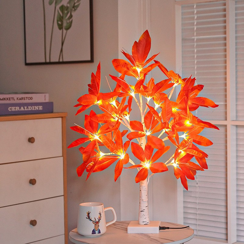 LED Colorful Butterfly Birch Tree Light Christmas-themed Decorative Lamp Holiday Atmosphere Enhancer