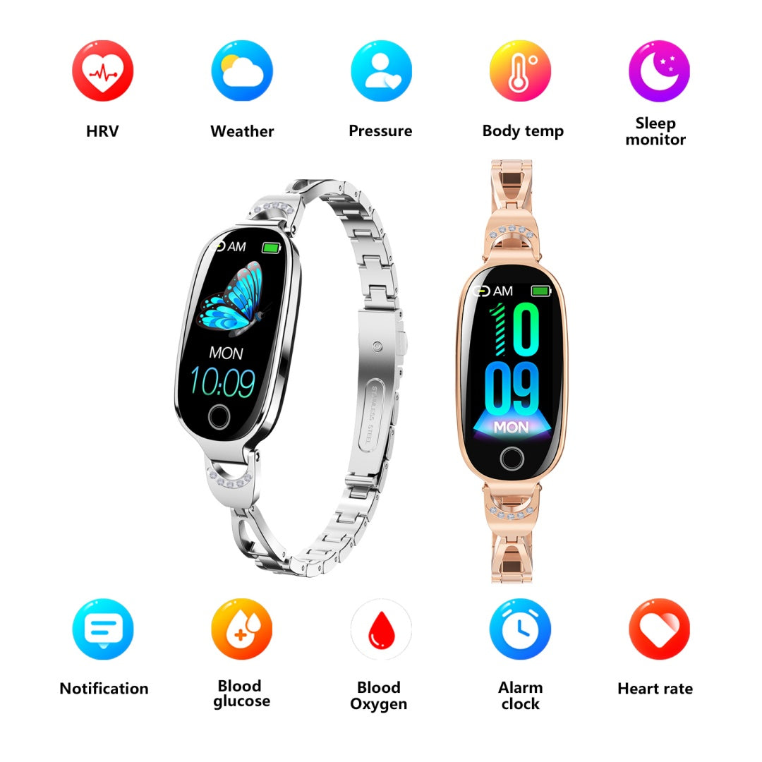 Smart Watch - Fitness Tracker And Menstrual Cycle Tracking, Heart Rate&Blood Pressure Monitoring, Sleep Tracking, Step Counter, Waterproof Smart Watch Compatible With IPhone&Android Phones
