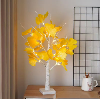 LED Colorful Butterfly Birch Tree Light Christmas-themed Decorative Lamp Holiday Atmosphere Enhancer