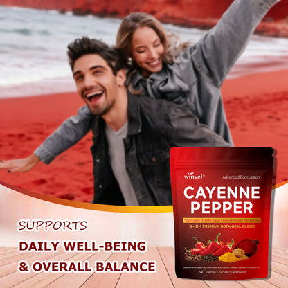 Cayenne Pepper Supplement Daily Circulation Boost Capsules