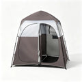 2-Person Up Changing Tent, Dark Brown Portable Outdoor Shower Tent With 2 Rooms 2 Doors, Instant Setup Privacy Shelter With Mesh Windows, Carry Bag Included, For Camping Beach Hiking