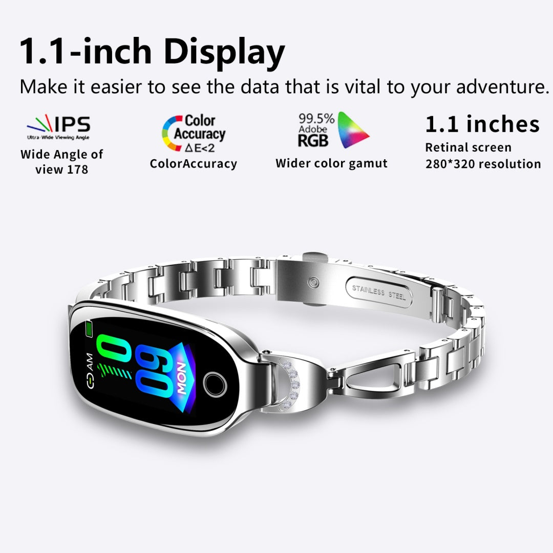 Smart Watch - Fitness Tracker And Menstrual Cycle Tracking, Heart Rate&Blood Pressure Monitoring, Sleep Tracking, Step Counter, Waterproof Smart Watch Compatible With IPhone&Android Phones