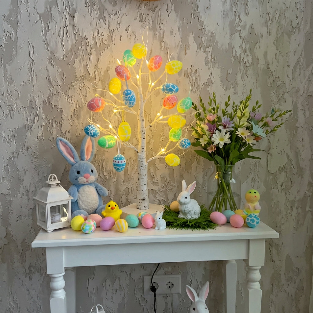 Instant Easter Ambience — Cozy LED Birch Tree Decor
