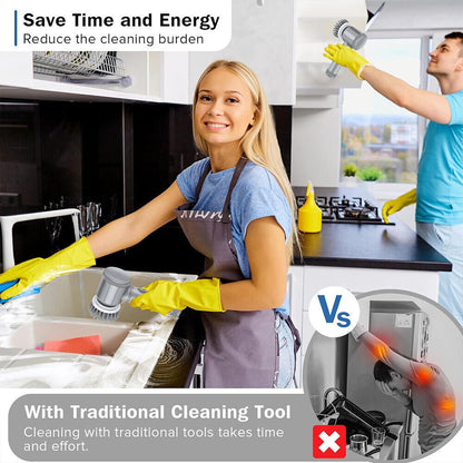 10 PCS Rechargeable Power Spin Cordless Scrubber