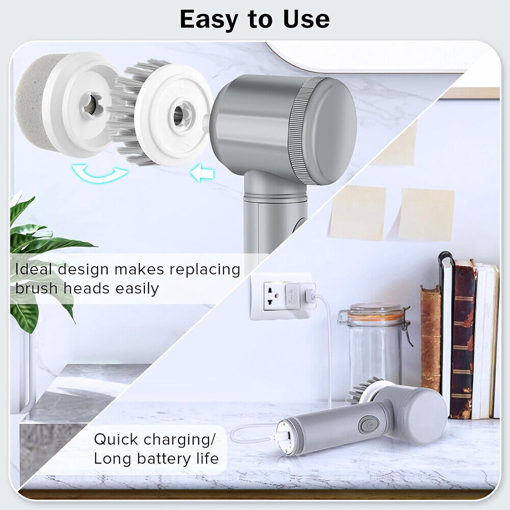 10 PCS Rechargeable Power Spin Cordless Scrubber
