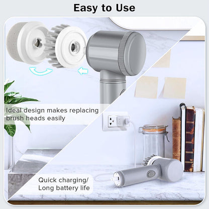 10 PCS Rechargeable Power Spin Cordless Scrubber