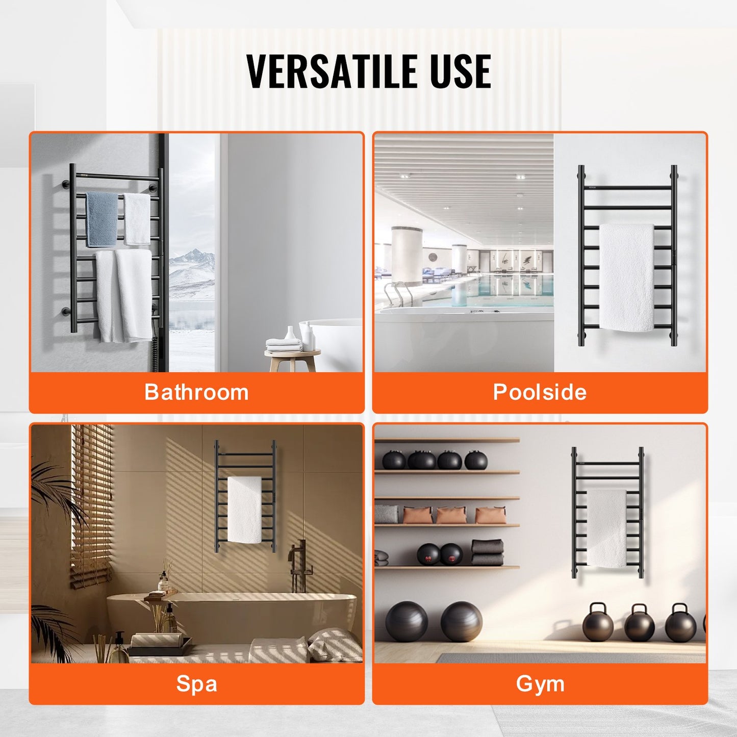 VEVOR 8 Bar Towel Warmer Rack