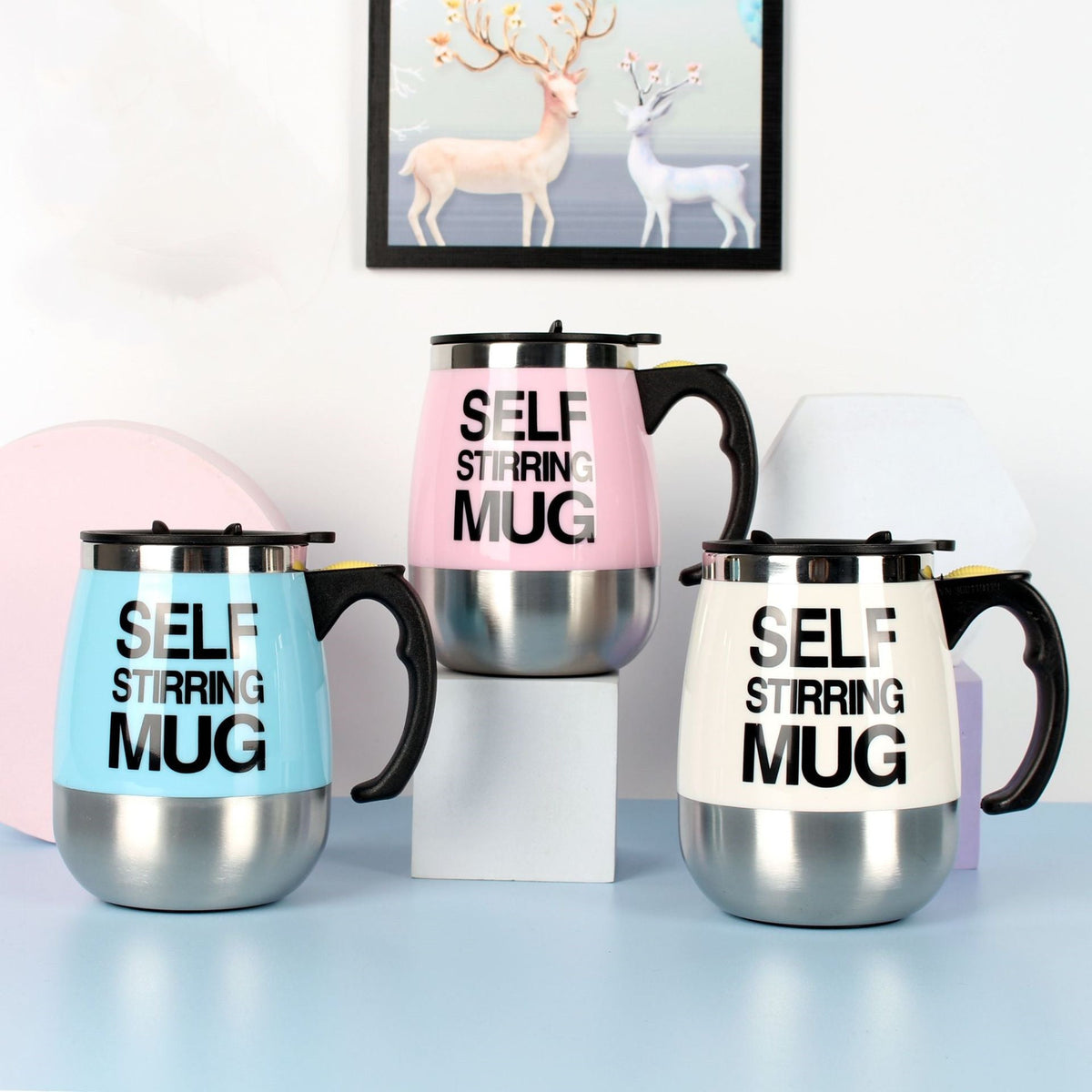 Electric Self Stirring Coffee Mug Stainless Steel