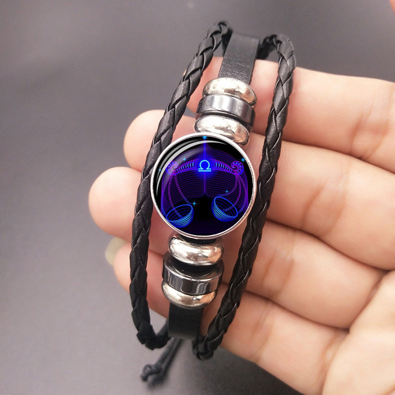 Zodiac Constellation Braided Charm Bracelet