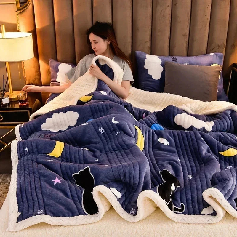 CloudSoft Cozy Sherpa Throw Blanket