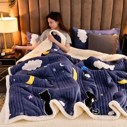 CloudSoft Cozy Sherpa Throw Blanket