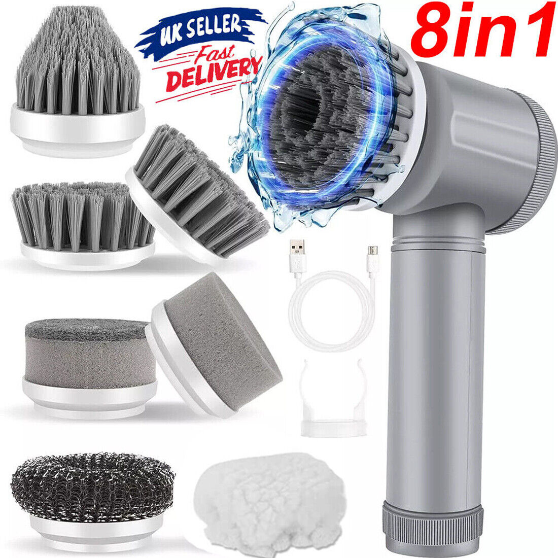 10 PCS Rechargeable Power Spin Cordless Scrubber