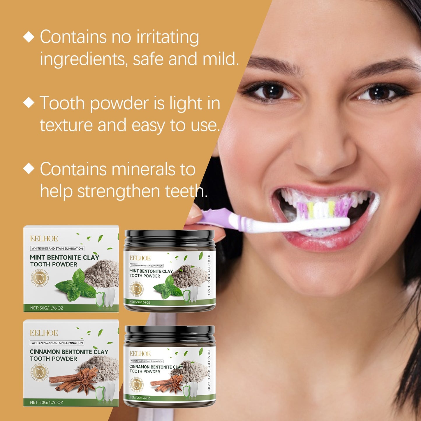 Eelhoe Volcanic Ash Teeth Daily Tooth Cleaning Powder