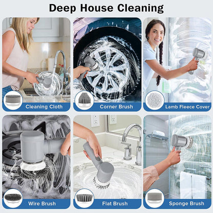 10 PCS Rechargeable Power Spin Cordless Scrubber