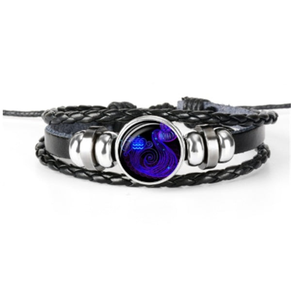 Zodiac Constellation Braided Charm Bracelet