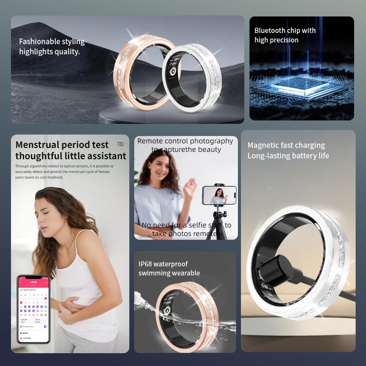 Smart Ring For Women, Health & Fitness Tracker