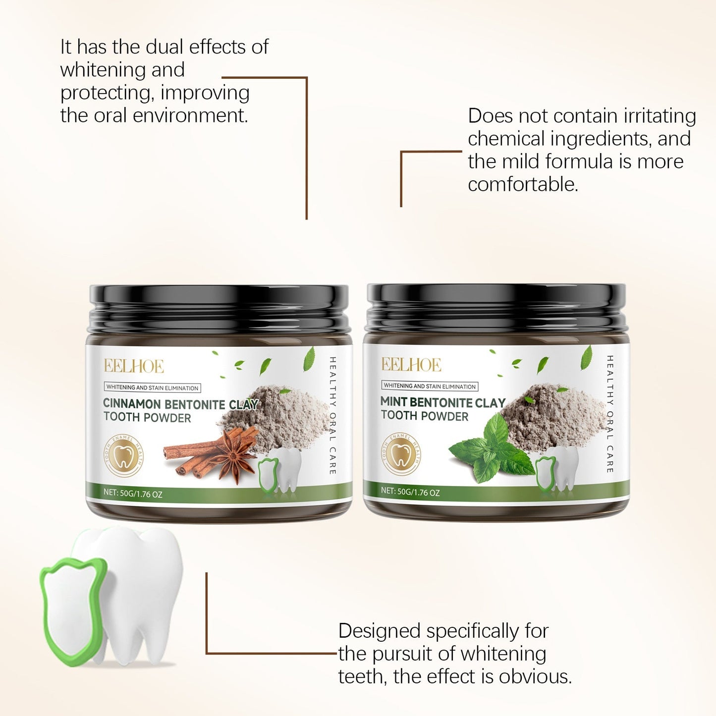 Eelhoe Volcanic Ash Teeth Daily Tooth Cleaning Powder