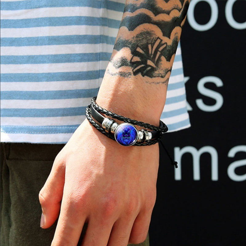 Zodiac Constellation Braided Charm Bracelet