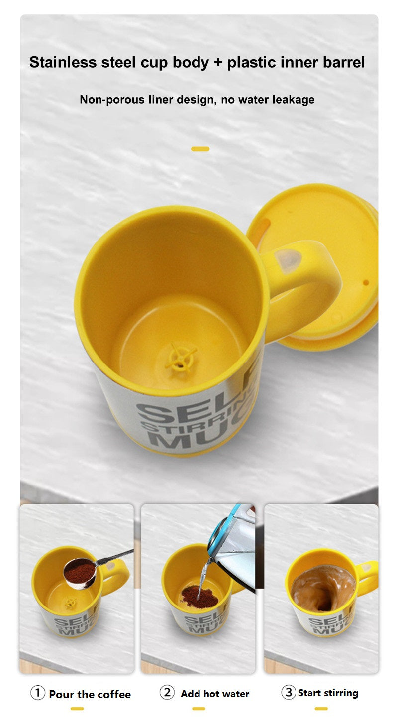 Auto Stirring Steel Coffee Mug