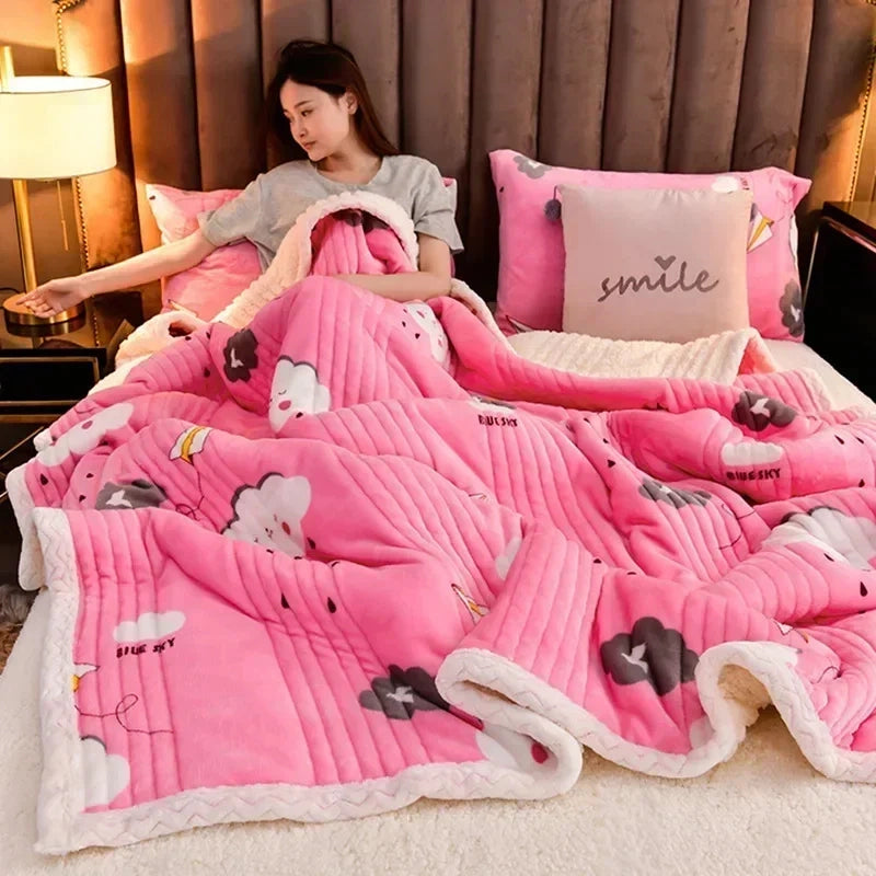 CloudSoft Cozy Sherpa Throw Blanket