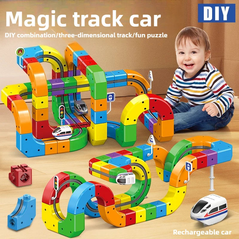 Magnetic Rail Car Builder Set