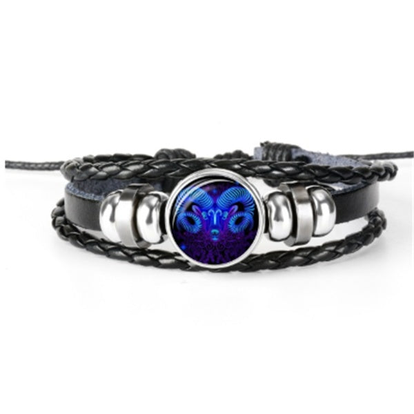 Zodiac Constellation Braided Charm Bracelet