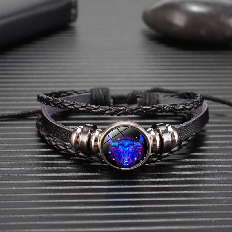 Zodiac Constellation Braided Charm Bracelet