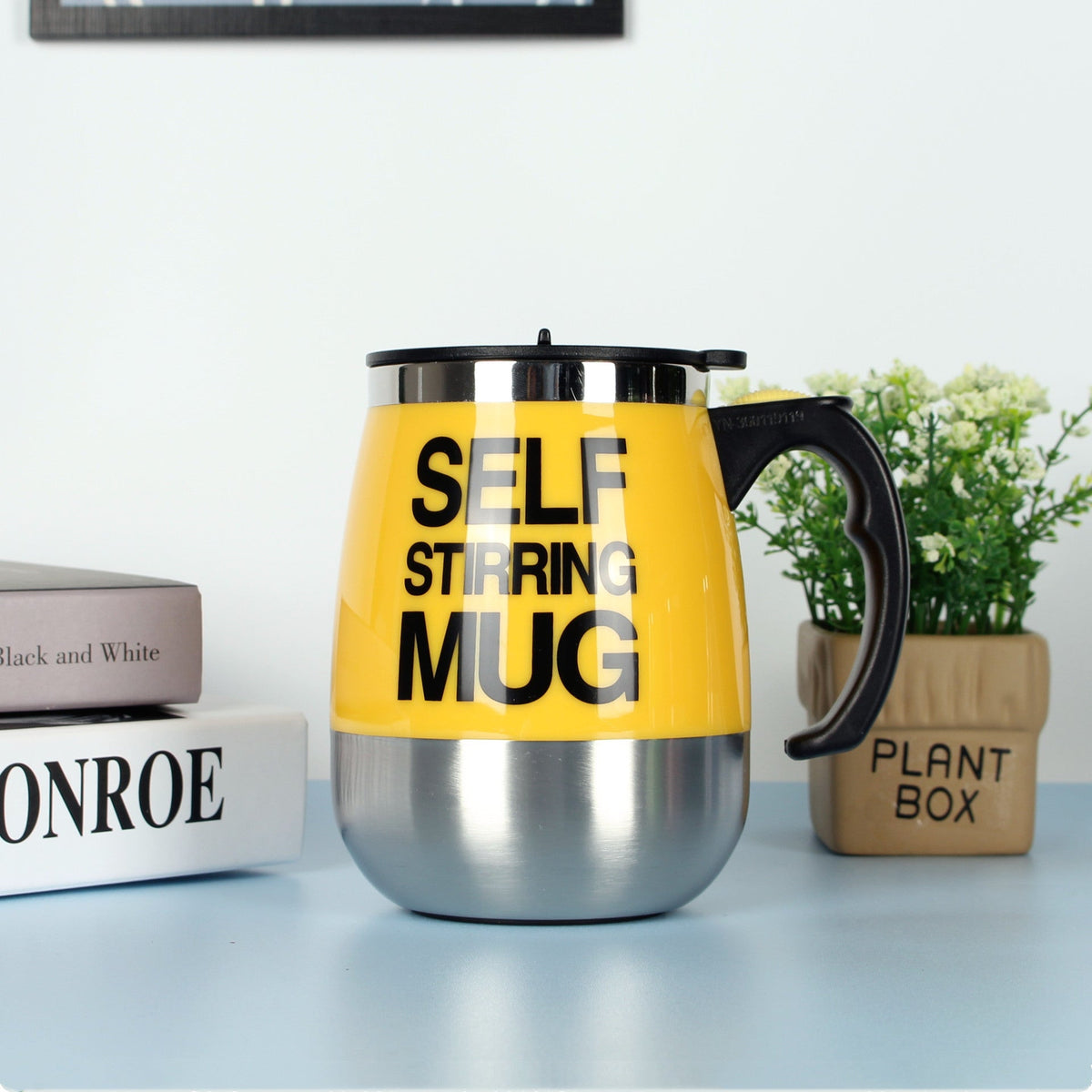 Electric Self Stirring Coffee Mug Stainless Steel