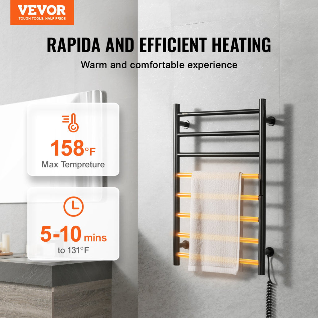 VEVOR 8 Bar Towel Warmer Rack