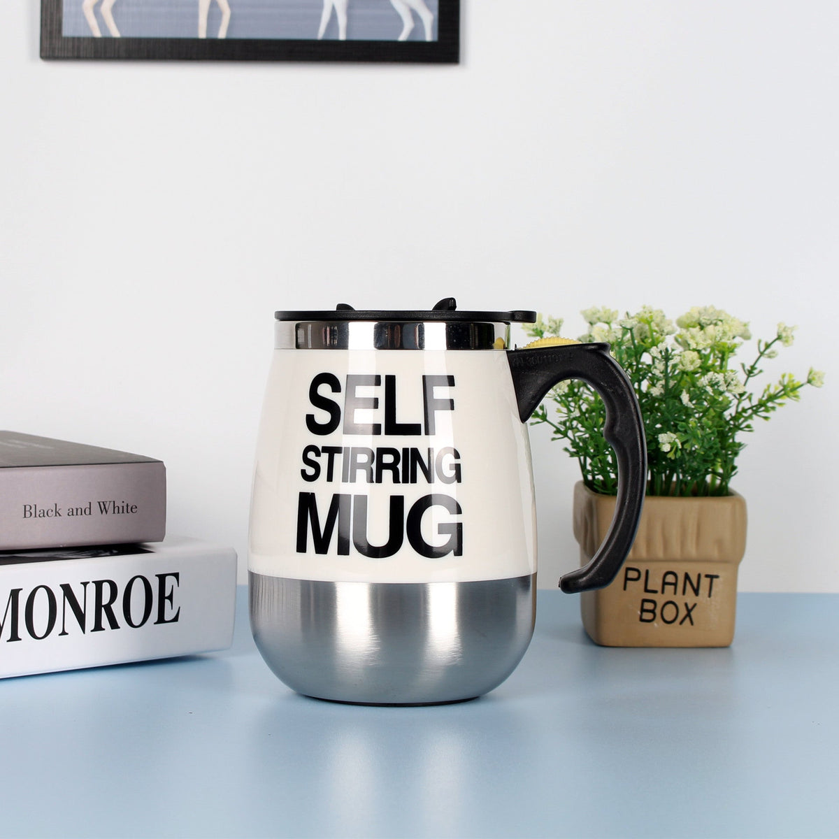 Electric Self Stirring Coffee Mug Stainless Steel