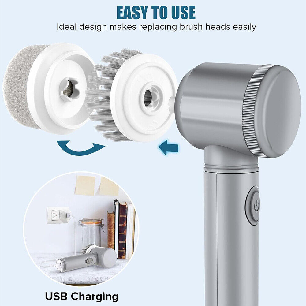10 PCS Rechargeable Power Spin Cordless Scrubber