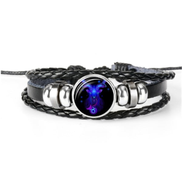 Zodiac Constellation Braided Charm Bracelet