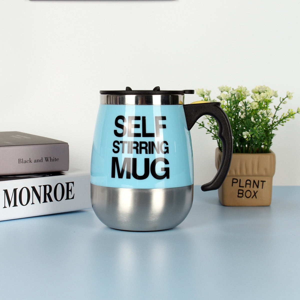 Electric Self Stirring Coffee Mug Stainless Steel