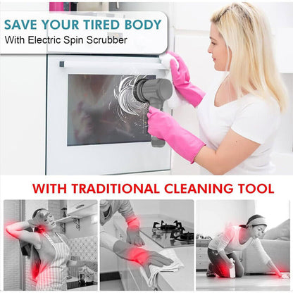 10 PCS Rechargeable Power Spin Cordless Scrubber