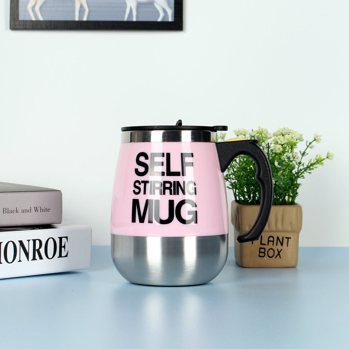 Electric Self Stirring Coffee Mug Stainless Steel