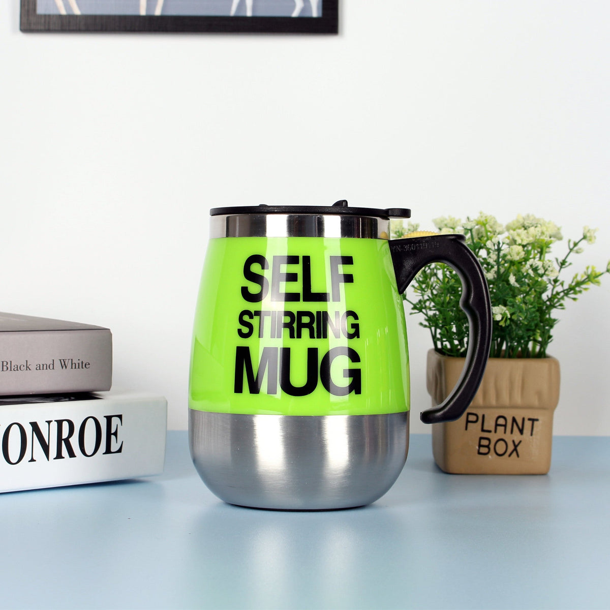 Electric Self Stirring Coffee Mug Stainless Steel